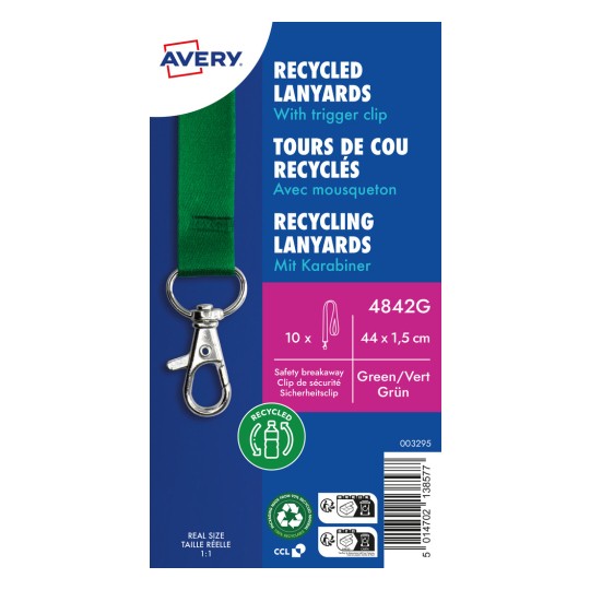Ilustracja produktu: Avery Zweckform, artykuł: 4842G, smycz, 15 x 440 mm, małe opakowanie, 10 sztuk.