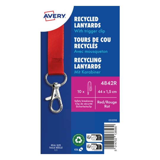 Zdjęcie produktu: Avery Zweckform, artykuł: 4842R, smycz, 15 x 440 mm, małe opakowanie, 10 sztuk.