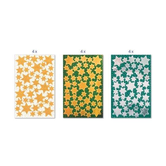 Rysunek Przegląd asortymentu, Artykuł: 51013, Asortyment Świąteczne naklejki Bestseller, Format: 130 x 183 x 5 mm, 46 naklejek/arkusz?