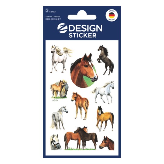 Opakowanie: Z-Design, Artykuł: 53483, Naklejki dla dzieci, 85 x 160 mm, Małe opakowanie, 22 naklejki / 2 arkusze.