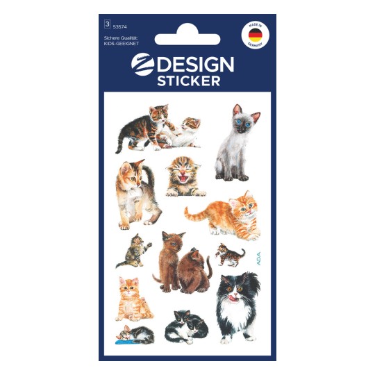 Opakowanie: Z-Design, Artykuł: 53574, Naklejki dla dzieci, 85 x 160 mm, Małe opakowanie, 36 naklejek / 3 arkusze