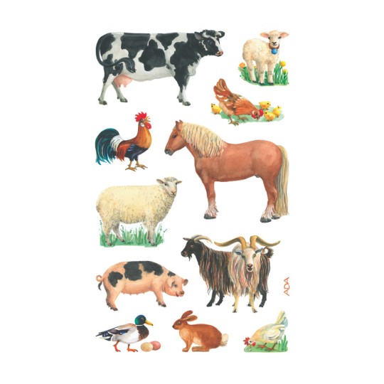 Rysunek pojedynczego arkusza, Artykuł: 53720, Naklejki dziecięce, Format: 85 x 160 mm, 11 naklejek/arkusz.