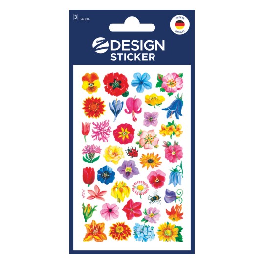 Opakowanie: Z-Design, artykuł: 54304, naklejki kwiatowe, 85 x 160 mm, małe opakowanie, 117 naklejek / 3 arkusze.