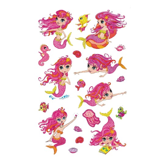 Ilustracja pojedynczy arkusz, artykuł: 56061, brokatowa naklejka, format: 85 x 160 mm, 7 naklejek/arkusz?