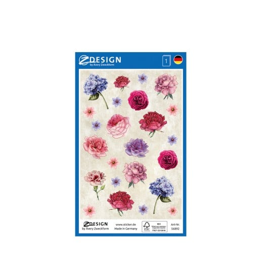 Obrazek opakowania z arkuszem etykiet: Z-Design Naklejki dekoracyjne, artykuł: 56892, format: 85 x 160 mm, zawartość: 24 naklejki / 1 arkusz, 24 naklejki/arkusz?