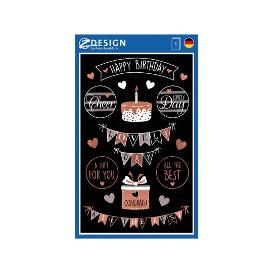 Opakowanie z arkuszem etykiet: Z-Design Deko Sticker, artykuł: 57079, format: 85 x 160 mm zawartość: 18 naklejek / 1 arkusz, 18 naklejek/arkusz?