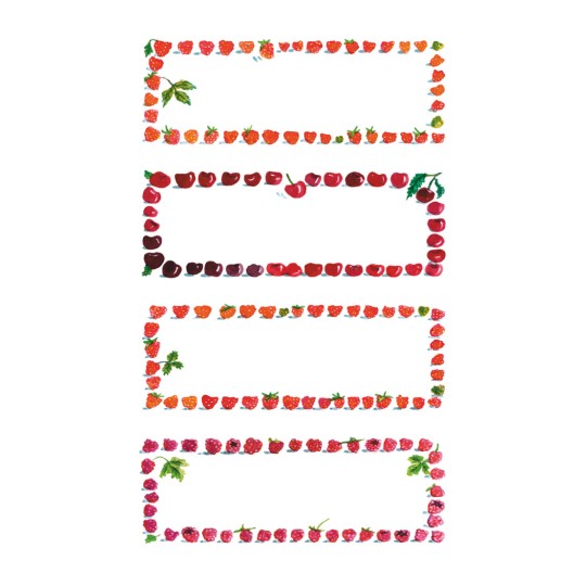 Rysunek pojedynczej arkusza, artykuł: 59693, etykiety na dżem, format: 26 x 70 mm, 4 naklejki/arkusz?