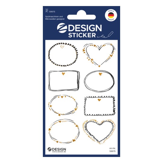 Opakowanie: Z-Design, Artykuł: 59975, Etykiety imienne, 85 x 160 mm, Małe opakowanie, 16 naklejek / 2 arkusze