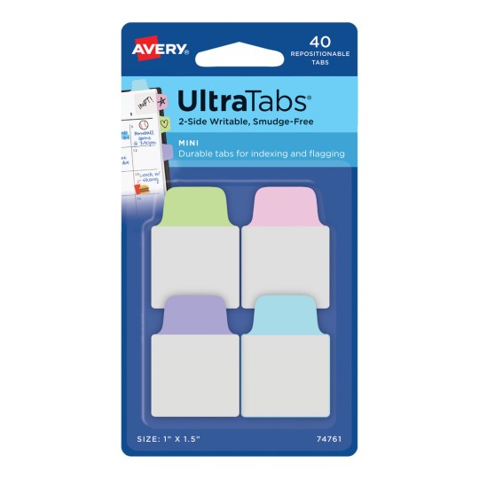 Obraz produktu: Avery Zweckform, artykuł: 74761, samoprzylepne paski, 25,4 x 38,1 mm, małe opakowanie, 40 sztuk.