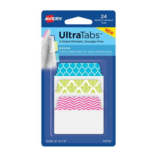 Ilustracja produktu: Avery Zweckform, artykuł: 74774, paski samoprzylepne, 50,8 x 38,1 mm, małe opakowanie, 24 sztuki.