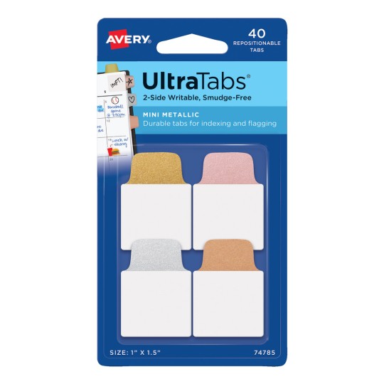 Obraz produktu: Avery Zweckform, artykuł: 74785, paski samoprzylepne, 25,4 x 38,1 mm, małe opakowanie, 40 sztuk.