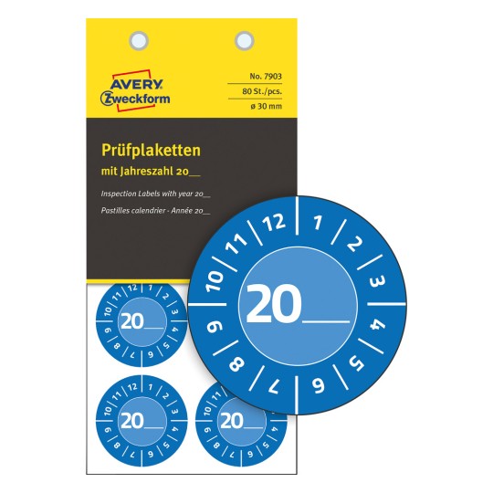 Rysunek pojedynczego arkusza, Artykuł: 7903, Nalepki kontrolne, Format: ⌀ 30 mm, 8 nalepek kontrolnych/arkusz?