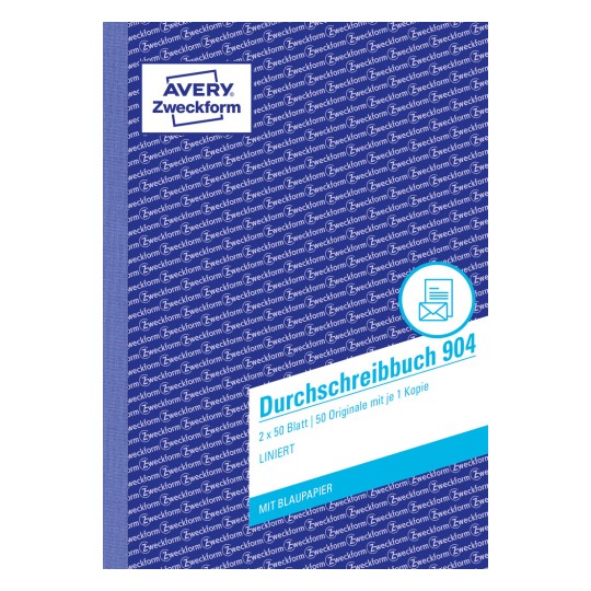 Obraz produktu: Avery Zweckform, Artykuł: 904, Książka z kopiami, 148 x 210 mm, A5, 2 x 50 arkuszy/książka?