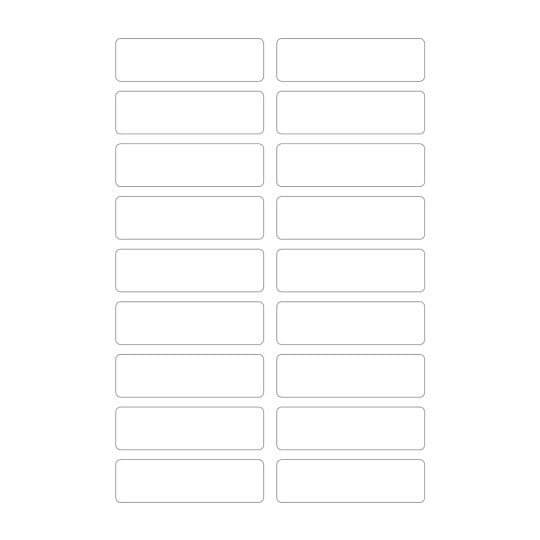 Ilustracja pojedynczego arkusza, artykuł: ETVET36, etykiety tekstylne, format: 13 x 45 mm, 18 etykiet/arkusz?