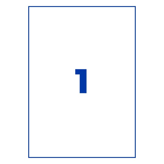 Stanzowany rysunek pojedynczego arkusza A4, artykuł: L4775-8, odporne na warunki atmosferyczne etykiety foliowe, format: 210 x 297 mm, 1 etykieta/arkusz?