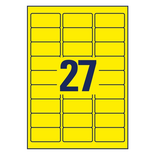 Rysunek wykrojnika arkusz A4, Artykuł: L6004-25, Etykiety w kolorach specjalnych, Format: 63,5 x 29,6 mm, 27 etykiet/arkusz?