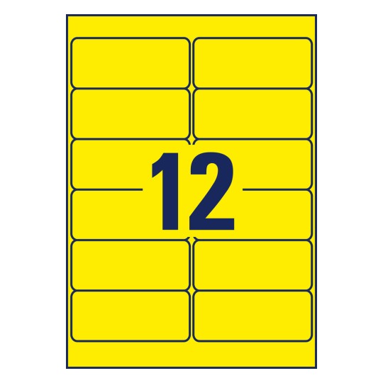 Rysunek wykroju pojedyncza karta A4, produkt: L6107-20, odporne na warunki atmosferyczne etykiety foliowe, format: 99,1 x 42,3 mm, 12 etykiet/arkusz.