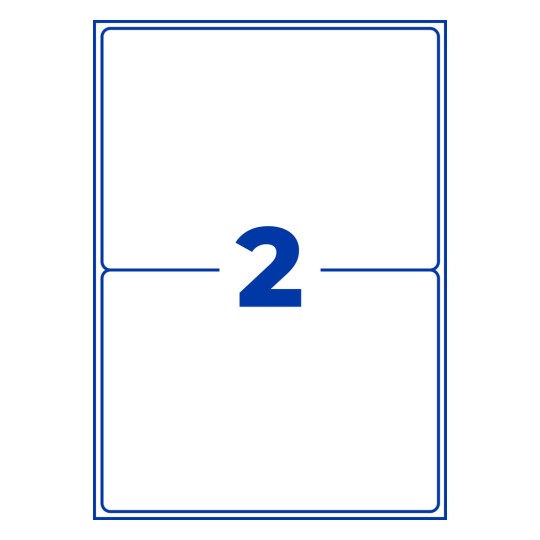 Rysunek tłoczenia, pojedynczy arkusz A4, artykuł: L7068-20, wodoodporne etykiety foliowe, format: 199,6 x 143,5 mm, 2 etykiety/arkusz.