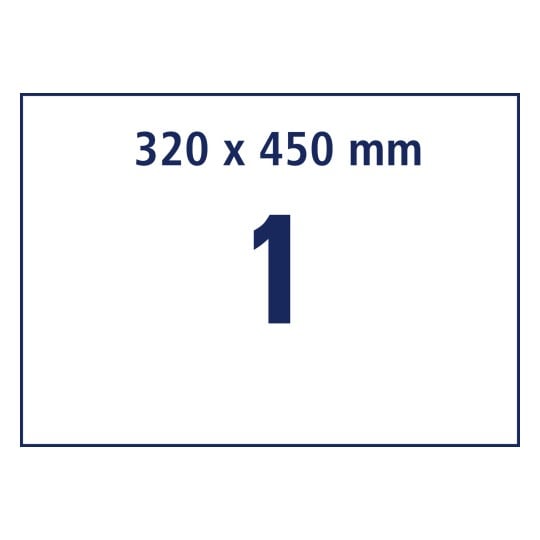 Wykrojnik pojedynczy arkusz SRA3, Artykuł: L8015REV-5, Antybakteryjne etykiety, odklejalne, przezroczyste, Format: 320 x 450 mm, 1 etykieta/arkusz?