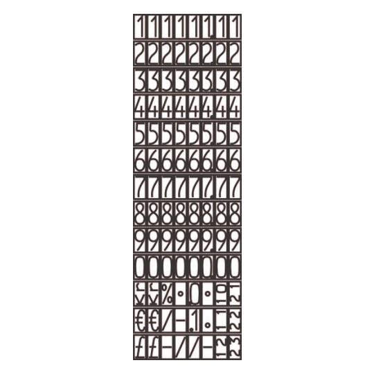 Rysunek Przegląd symboli, Artykuł: PL1/8, Metkownica, 1-liniowa, Format: 165 x 280 x 75 mm.