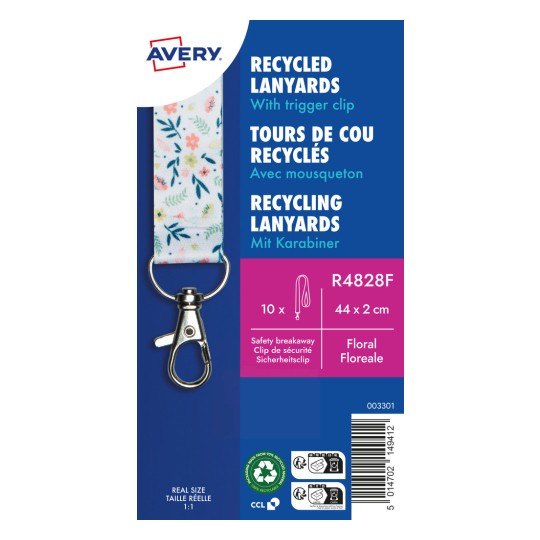 Produktowy obraz: Avery Zweckform, Artykuł: R4828F, Sznurek na szyję, 20 x 440 mm, Małe opakowanie, 10 sztuk.