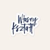 Granatowy napis Własny Kształ na piaskowym tle