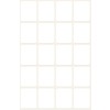 Ilustracja pojedynczego arkusza, artykuł: 3043, etykiety uniwersalne, format: 22 x 18 mm, 20 etykiet/arkusz.