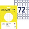 Opakowanie z arkuszem etykiet: Avery Zweckform etykiety uniwersalne, artykuł: 3312, format: 18 x 12 mm, zawartość: 1.800 etykiet / 25 arkuszy, 72 etykiety/arkusz.