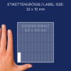 Porównanie rozmiarów z dłonią, artykuł: 3320, arkusz etykiet uniwersalnych, format: 32 x 10 mm, kolor: biały.