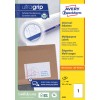 Opakowanie: Etykiety uniwersalne Avery Zweckform, trwałe, Artykuł: 3418, Format: 200 x 297 mm, Zastosowanie do drukarek: atramentowych, laserowych czarno-białych, laserowych kolorowych, Zawartość: 100 etykiet / 100 arkuszy, 1 etykieta/arkusz?