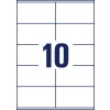 Rysunek wykrojnika, pojedyncza arkusz A4, artykuł: 3425, etykiety uniwersalne, format: 105 x 57 mm, 10 etykiet/arkusz.