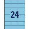Wykrojnik pojedynczy arkusz A4, Artykuł: 3449, Kolorowe etykiety, Format: 70 x 37 mm, 24 etykiety/arkusz
