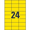 Rysunek wykrojnika, pojedynczy arkusz A4, artykuł: 3451, kolorowe etykiety, format: 70 x 37 mm, 24 etykiety/arkusz.