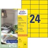 Opakowanie z arkuszem etykiet: Avery Zweckform Kolorowe etykiety, artykuł: 3451, format: 70 x 37 mm, do drukowania: atramentowe, laser czarno-biały, laser kolorowy, zawartość: 2.400 etykiet / 100 arkuszy, 24 etykiety/arkusz.