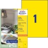 Opakowanie z arkuszami etykiet: Avery Zweckform Kolorowe Etykiety, Artykuł: 3473, Format: 210 x 297 mm, Przeznaczenie do drukarek: Inkjet, Laser czarno-biały, Kolorowy laser, Zawartość: 100 etykiet / 100 arkuszy, 1 etykieta/arkusz.