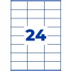 Rysunek sztancy pojedynczego arkusza A4, Artykuł: 3475-200, Uniwersalne etykiety, Format: 70 x 36 mm, 24 etykiety/arkusz.