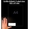 Porównanie wielkości z dłonią, Artykuł: 3477, jeden arkusz etykiet uniwersalnych, format: 105 x 41 mm, kolor: biały?