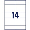 Rysunek wykrojnika pojedynczego arkusza A4, artykuł: 3477, uniwersalne etykiety, format: 105 x 41 mm, 14 etykiet/arkusz.