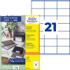 Opakowanie z arkuszem etykiet: Etykiety Avery Zweckform, Home Office, małe opakowanie, artykuł: 3481-10, format: 70 x 41 mm, odpowiednie do drukowania: atramentowe, laser czarno-biały, kolorowy laser, zawartość: 210 etykiet / 10 arkuszy, 21 etykiet/arkusz.