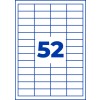 Rysunek wykrojnika pojedynczy arkusz A4, Artykuł: 3650, Etykiety uniwersalne, Format: 48 x 21 mm, 52 etykiety/arkusz