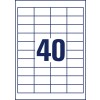 Rysunek wykroju, pojedynczy arkusz A4, Artykuł: 3657-200, Etykiety uniwersalne, Format: 48,5 x 25,4 mm, 40 etykiet/arkusz.