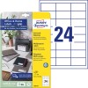 Opakowanie z arkuszem etykiet: Avery Zweckform etykiety, Home Office, Małe opakowanie, Produkt: 3658-10, Format: 64,6 x 33,8 mm, Nadaje się do drukowania: atramentowe, laser czarno-biały, kolorowy laser, Zawartość: 240 etykiet / 10 arkuszy, 24 etykiety/arkusz.