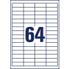 Rysunek wykrojnika pojedynczego arkusza A4, artykuł: 4785, uniwersalne etykiety, format: 48,5 x 16,9 mm, 64 etykiety/arkusz.