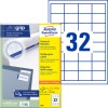Opakowanie ze wzorem etykiet: Avery Zweckform etykiety uniwersalne, artykuł: 4789, format: 48,3 x 33,8 mm, do drukarek: atramentowych, laserowych czarno-białych, laserowych kolorowych, zawartość: 960 etykiet / 30 arkuszy, 32 etykiety/arkusz.
