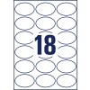 Rysunek sztancy Pojedynczy arkusz A4, Artykuł: 5087, Owalne etykiety, odklejalne, Format: 63,5 x 42,3 mm, 18 etykiet/arkusz