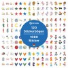 Opakowanie: Z-Design, Artykuł: 51027, Asortyment naklejek papierowych, 130 x 183 x 5 mm, Małe opakowanie, 1.080 naklejek / 120 arkuszy.