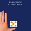 Porównanie wielkości z ręką, artykuł: 56920, jeden arkusz naklejek na rolce, format: 60 x 70 x 70 mm, kolor: złoty?