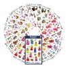 Opakowanie z arkuszem etykiet: Z-Design Zestaw naklejek, Artykuł: 59990, Format: 130 x 183 x 5 mm Zawartość: 384 naklejki / 16 arkuszy, 24 naklejki/arkusz.