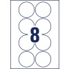 Rysunek wykroju pojedynczy arkusz A4, artykuł: 6228REV-10, okrągłe etykiety, usuwalne, format: ⌀ 69 mm, 8 etykiet/arkusz.
