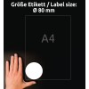 Porównanie wielkości z ręką, artykuł: 6229REV-10, arkusz okrągłych etykiet, odklejalny, format: ⌀ 80 mm, kolor: biały?
